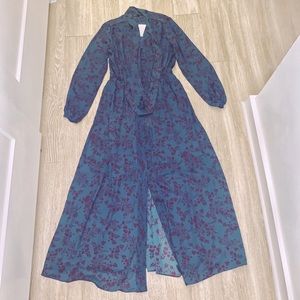 Long flowy floral print dress | size s